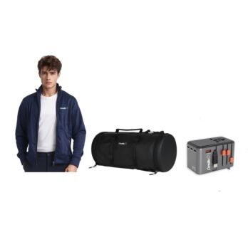 Jacket + Duffle Bag + Universal Charger Adaptor + Cap